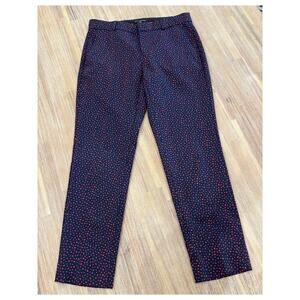 Banana Republic Avery Cropped Pants Blue/Red Abstract Size 0